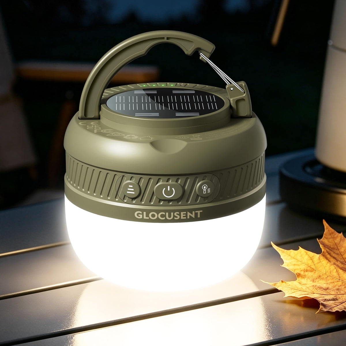 Glocusent Camping Lantern - 5000mAh, Rechargeable, Solar - product view 1