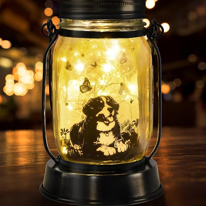 Bernese Mountain Dog Gifts for Women/Men Bernese Mountain Solar Lanterns Birthday Dog Lovers