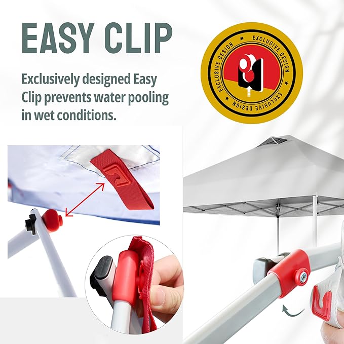 CROWN SHADES 10x10 Pop Up Canopy with 1 Side Wall - Beach Tent with One Push Setup - Outdoor Sun
