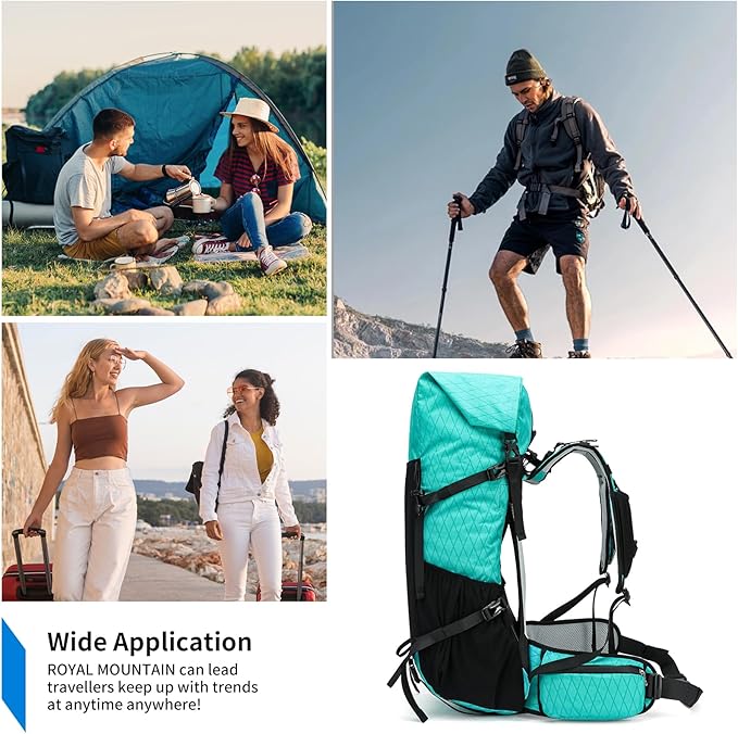 Hiking Backpack,40L to 50L Extra Large Capacity Hiking Bag,Internal Frame Camping Backpack,Upgraded