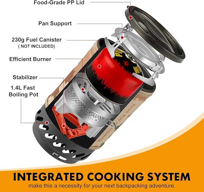 Gen Camping Stove Cooking System | Portable Camping Backpacking Jet Burner | Fast and Safe Hiking