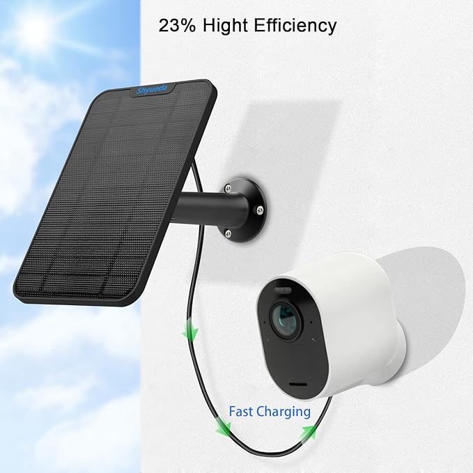 4W Solar Panel Charging Compatible with Arlo Pro 3/Pro 4/Pro 5S/Ultra/Ultra 2 only, with 13.1ft
