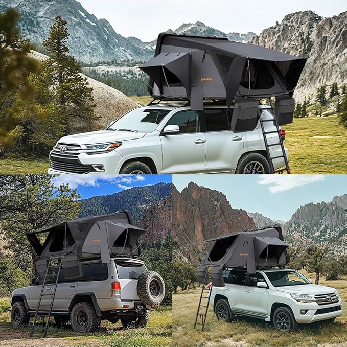 Sanhima Rooftop Tent Hard Shell - Jervis Overland Aluminium ABS Roof Top Tent w/Stargaze Window &