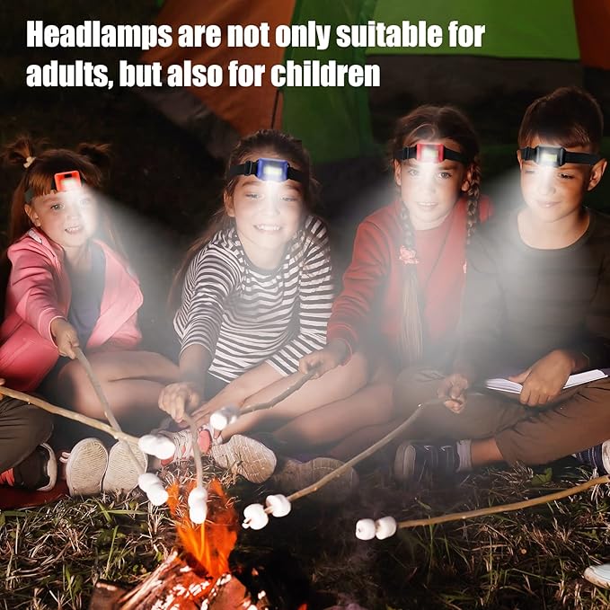 Macarrie 24 LED Headlamp Flashlight, Cob Head Light with 3 Modes, Waterproof Headlamp for Adults