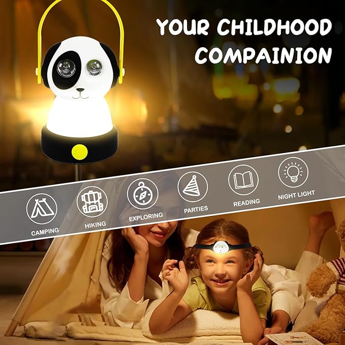 Outdoor Kids Camping Lanterns & Headlamp Set, Battery Powered Night Light, Lightweight LED