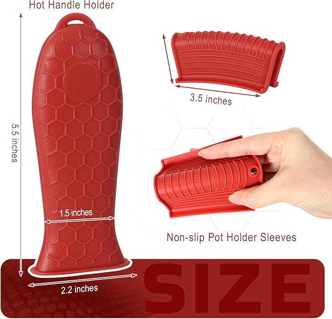Joyhalo Cast Iron Handle Covers, 6 Pack Heat Resistant Silicone Handle Covers for Cast Iron