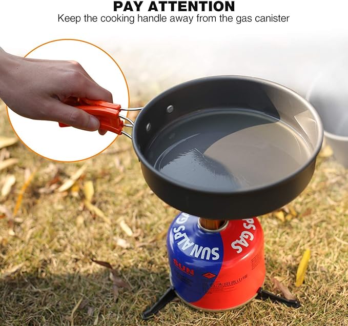 REDCAMP 6/10/11/12/14/15/19 PCS Camping Cookware Mess Kit Camping Gear Campfire Utensils