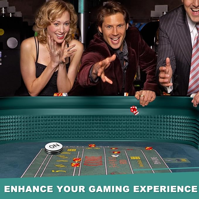 Leyndo Craps Tabletop Game Set, Includes 48"x11" Rubber Craps Diamond Pyramid Bumper, Casino Grade