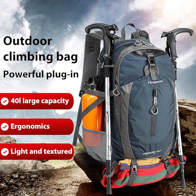 FENGDONG 40L Waterproof Lightweight Outdoor Daypack Hiking,Camping,Travel Backpack for Men Women