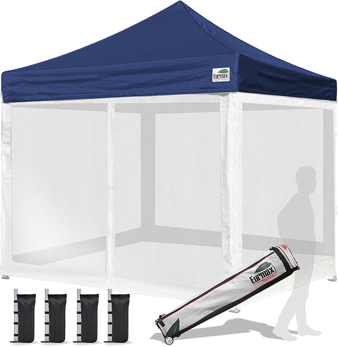 Eurmax USA 10'x10' Pop-up Canopy Tent Commercial Instant Canopies with 4 Removable Zipper End