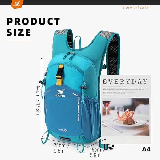 SKYSPER Small Hiking Backpack - 15L Travel Daypack Lightweight Bag Water Resistant Hiking Backpacks