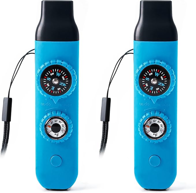 Emergency Survival Safety Whistle，Whistle for Kids with Lanyard,Compass,Thermometer,Ideal for