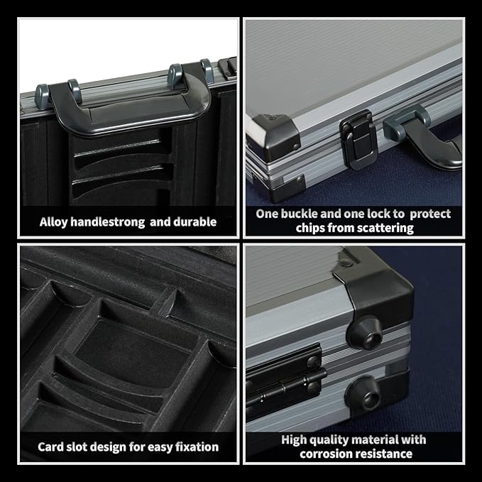 Boyzhood Poker Chips,400PCS 14 Gram Clay Poker Chip Set with Deluxe Travel Case, Numbered
