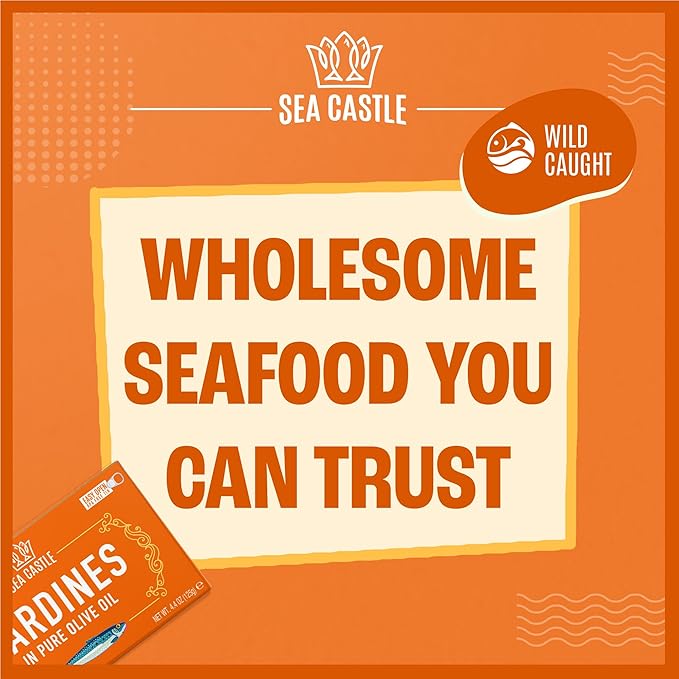 Sea Castle Sardines in Pure Olive Oil, 4.4oz (12 Pack)