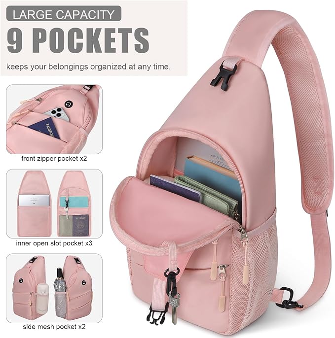 Crossbody Bags for Women Men Trendy Sling Bag Bakpack Casual Chest Bag with Convertible Shoulder