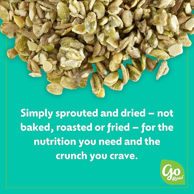 Go Raw Organic Sprouted Sweet & Salty Kettle Snacking Seeds, 4 oz, 6 Pack, Pumpkin & Sunflower