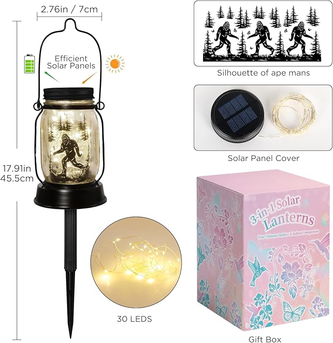 kyoryuger Bigfoot Gifts for Women/Men Bigfoot Solar Lanterns Mom Grandma Birthday Present Lantern