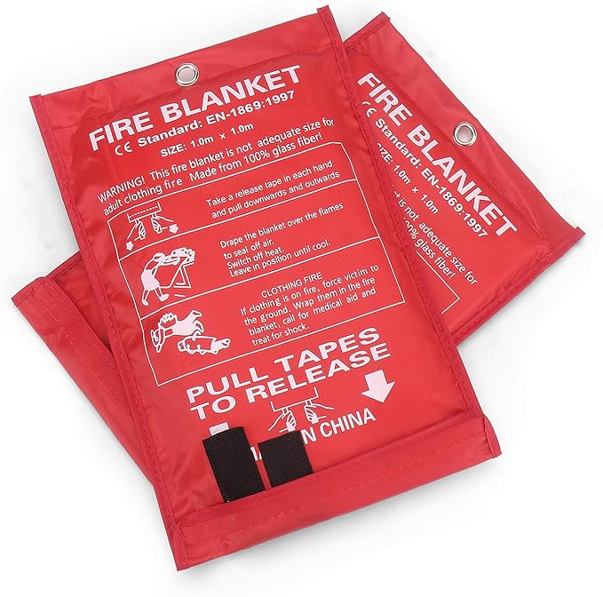 Emergency Fire Blanket - 2 Pack, Fire Suppression Blanket for Home and Kitchen, 40??x 40??
