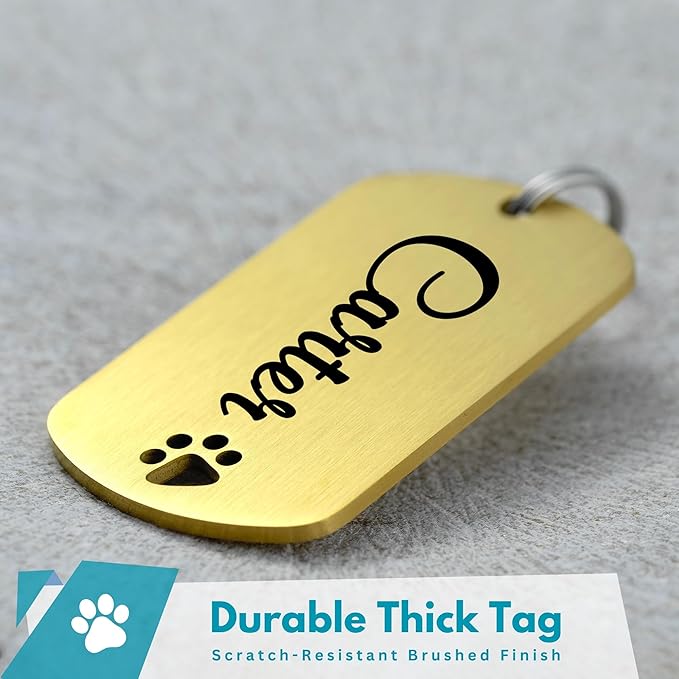 Ultra Joys Dog Tags Personalized for Pets - Hollow Paw Custom Pet ID Tag - Engraved Dog Tag for