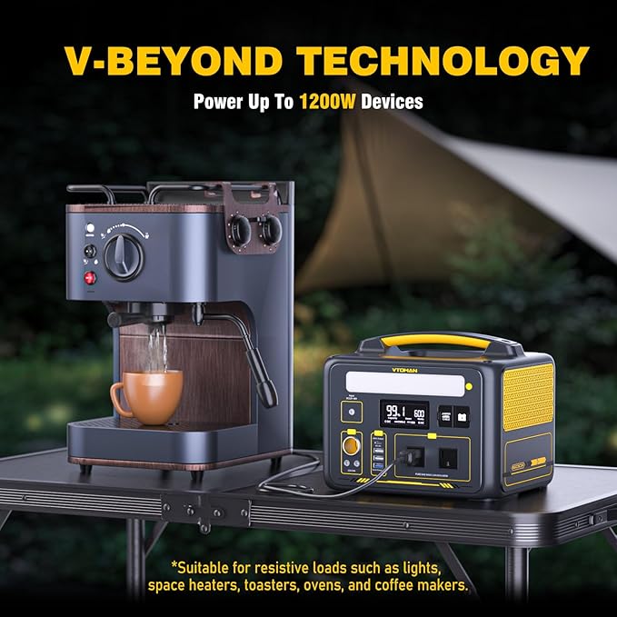 VTOMAN Jump 600X Portable Power Station 600W, 299Wh Solar Generator LiFePO4 Battery Power Station