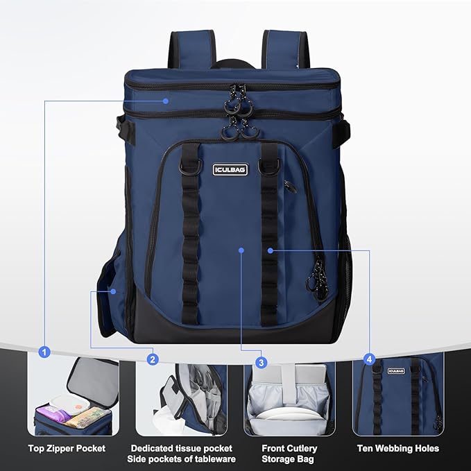 Beach Cooler Backpack for Men 36cans Insulated Backpack Cooler Lunch Bag for Women Camping Hiking