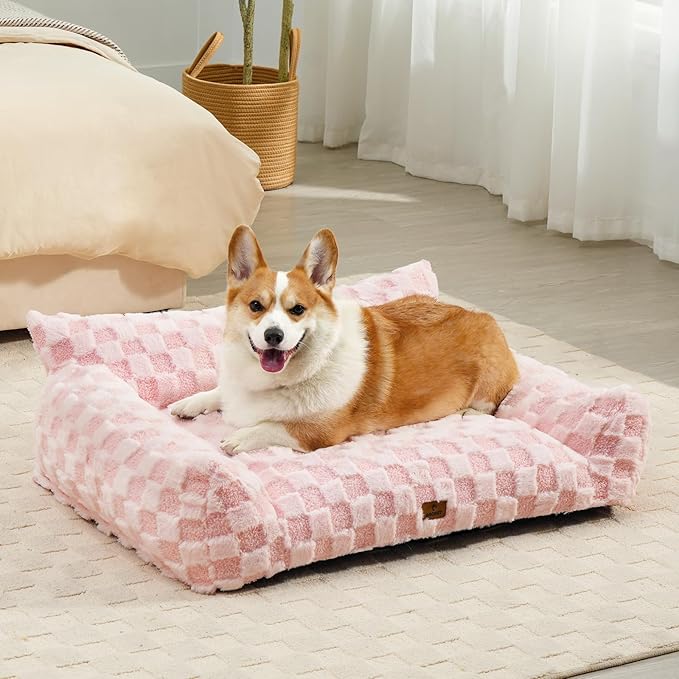 Large Dog Bed Sofa, Fluffy Pet Bed for Medium and Large Dogs, Supportive Dog Couch Sofa for Dogs