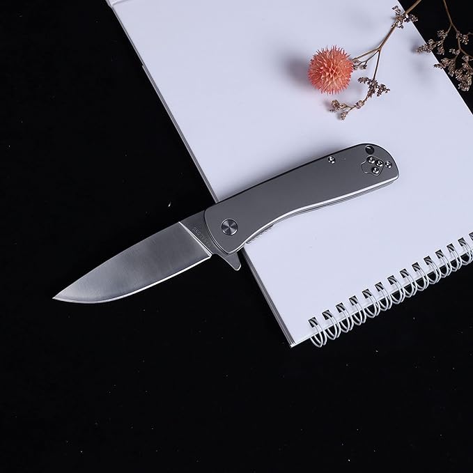 Masalong kni245 Pocket Liner Lock Flipper Knife for Men Women, Sharp Camping Hiking Hunting