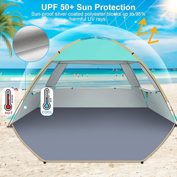 Gorich Beach Tent Sun Shelter for 3/4-5/6-7/8-10 Person with UPF 50ï¼?UV Protection, Lightweight &