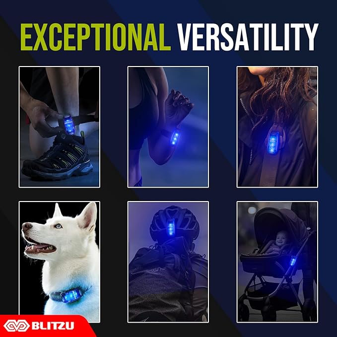 4 Pack LED Safety Light, Clip on Reflective Gear Lights for Walking at Night, Running, Jogging