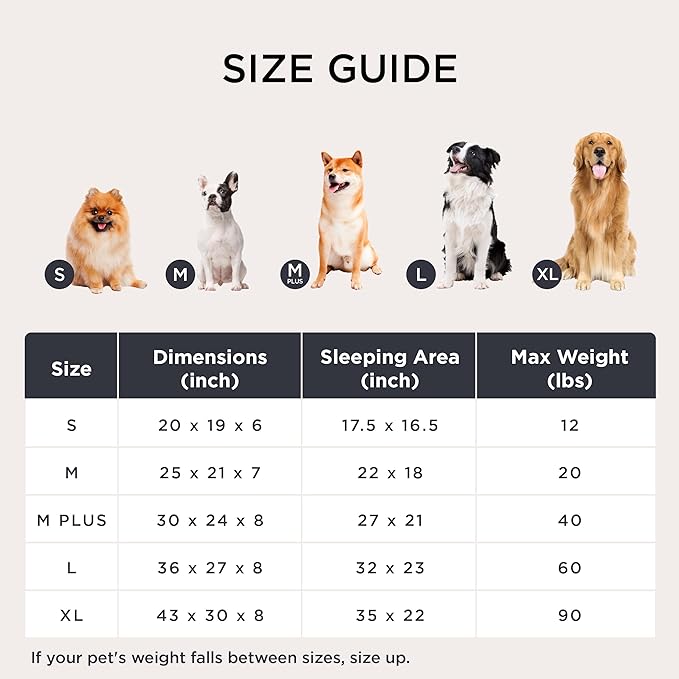 Bedsure Cute Dog Beds Large Sized Dog - Washable Furry Pet Beds, Rectangle Orthopedic Corduroy