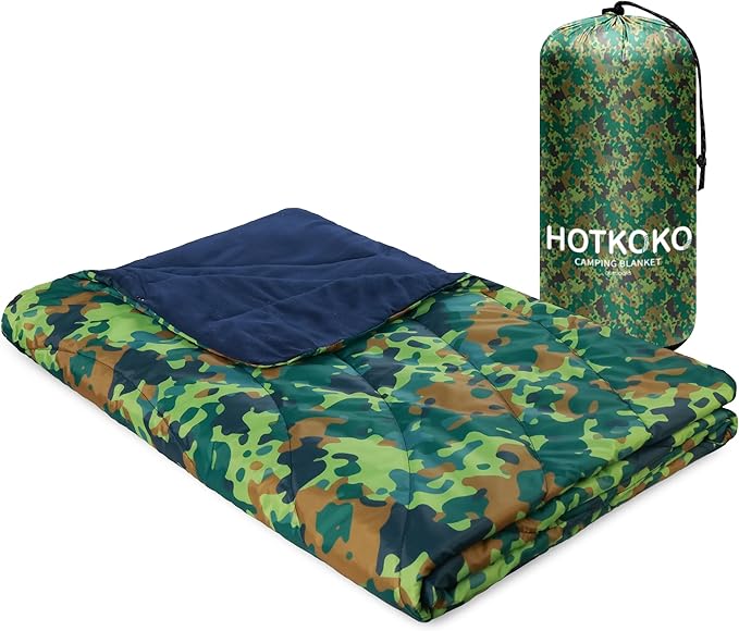 Waterproof Stadium Blanket, Fleece Camping Blanket Soft Warm Wearable Camp Blanket for Outdoor