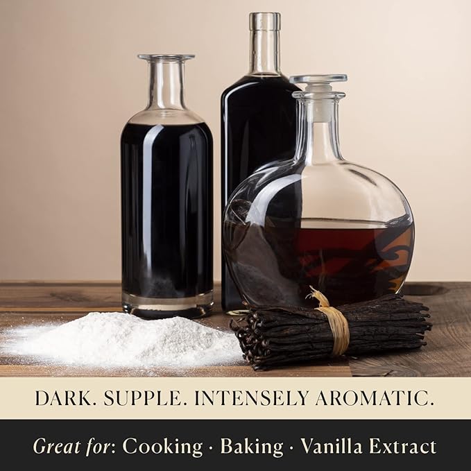 25 Organic Madagascar Whole Vanilla Beans, Grade A Pods, Premium Vanilla Beans for Making Extract &