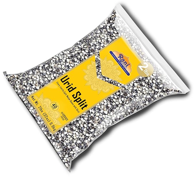 Rani Urid/Urad Split Chilka (Split Matpe Beans with Skin) Indian Lentils 32oz (2lbs) 908g ~ All