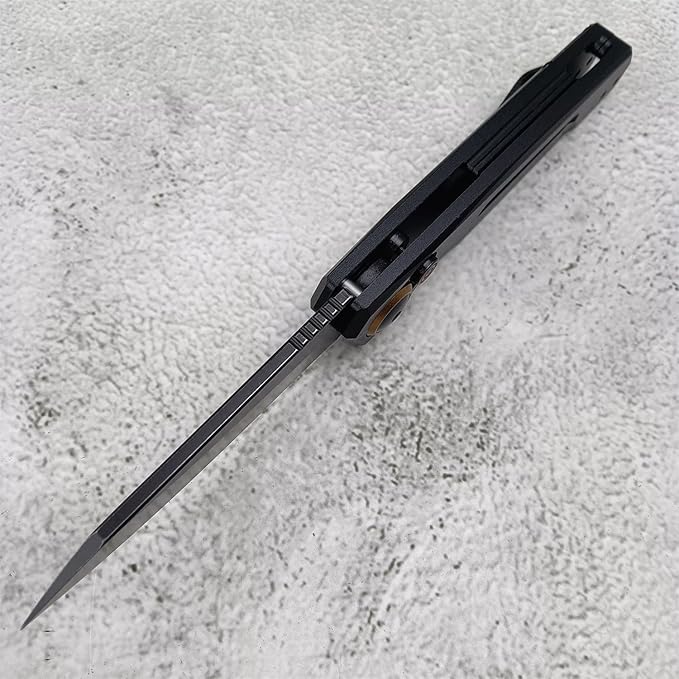 Push Button Lock Knife, Tactical Speedsafe Assisted EDC Folding Knife, Black Stonewashed Reverse