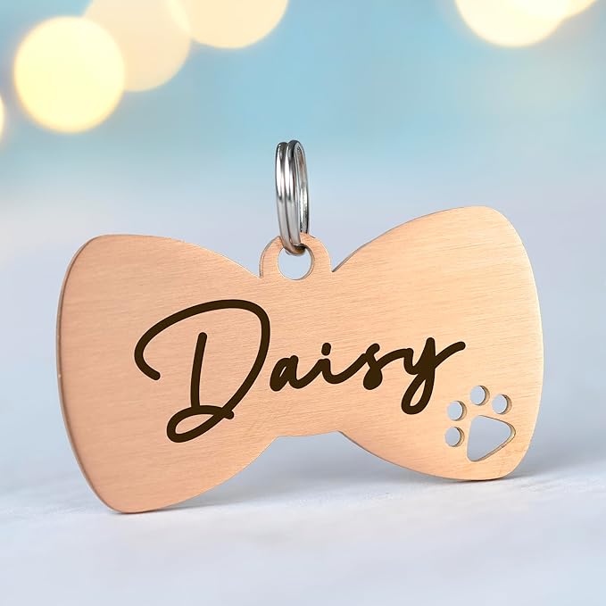 Ultra Joys Dog Tags Personalized for Pets - Hollow Paw Custom Pet ID Tag - Engraved Dog Tag for