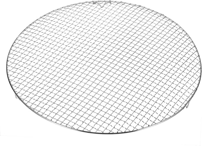 HARFINGTON Round Cooking Rack 19-inch Stainless Steel Cross Wire Barbecue Grill Net with 20mm Legs