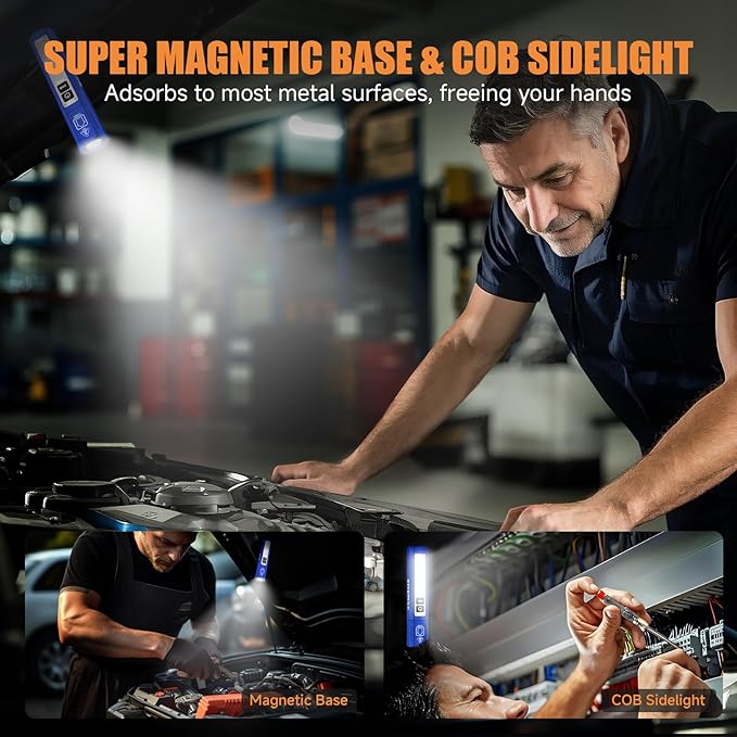 Rechargeable Tactical Flashlights High Lumens - Super Bright Small Powerful LED Magnetic USB C