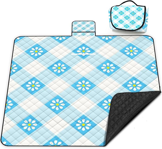 Extra Large Picnic Blanket Waterproof,80"x 80"Foldable Machine Washable Beach Blankets,Outdoor