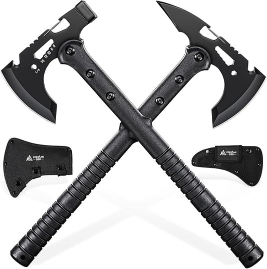 Freelander Tactical Axe 2 Pack, Sharp Tomahawk with Sheath, Portable Tomahawk with Clip and Bottle