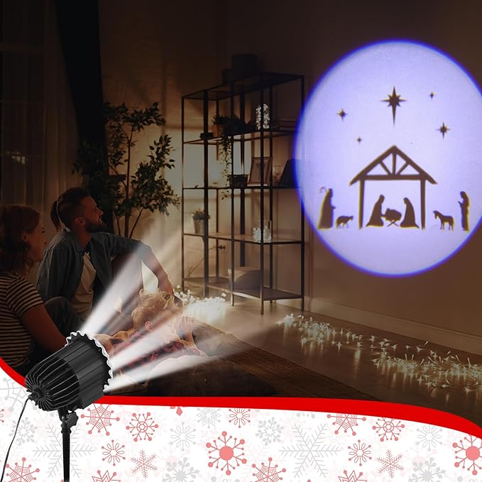 Tuanse Christmas Nativity Outdoor Projector Nativity Scene Projector Light LED Flood Light Holiday