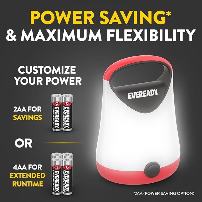 Eveready LED Camping Lantern X-250 (2-Pack), Super Bright Tent Lights, Rugged Water Resistant LED