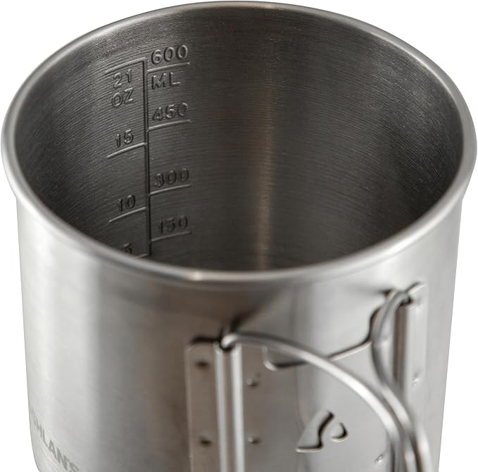 Coghlan's Stainless Steel Camp Mug/Pot – 600 mL (21 oz.) Lightweight Outdoor Cooking Pot & Cup with