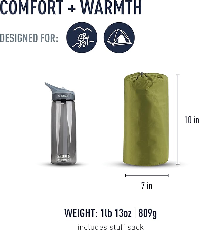 Sea to Summit Camp Self-Inflating Foam Sleeping Mat for Camping and Backpacking, Tapered - Regular