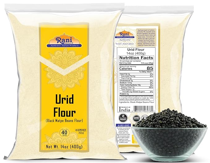 Rani Urid/Urad Flour (Black Matpe Beans Flour) 14oz (400g) ~ All Natural | Vegan | Gluten Friendly