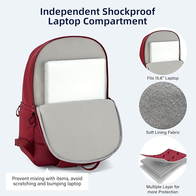 Carry On Travel Backpack For Women, 18 Inch Water Resistant Large Backpack Lightweight Bookbag For