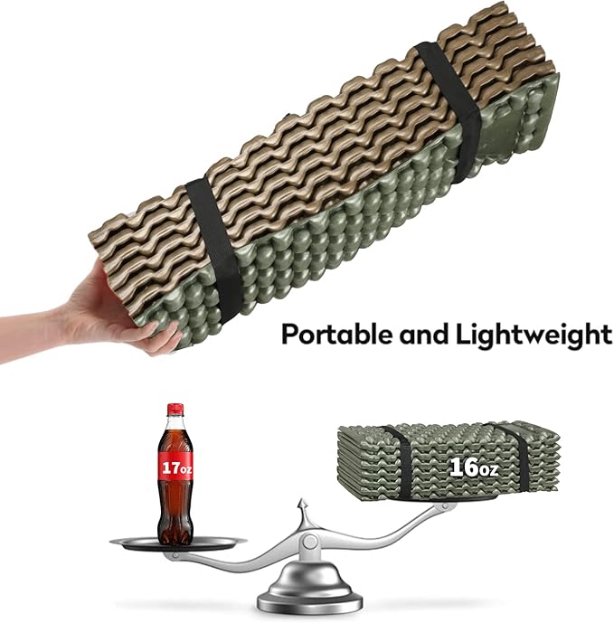 Foam Camping Pads for Hiking, Ultralight Closed Cell Mattress, Waterproof Soft Mat for Adults, Wide