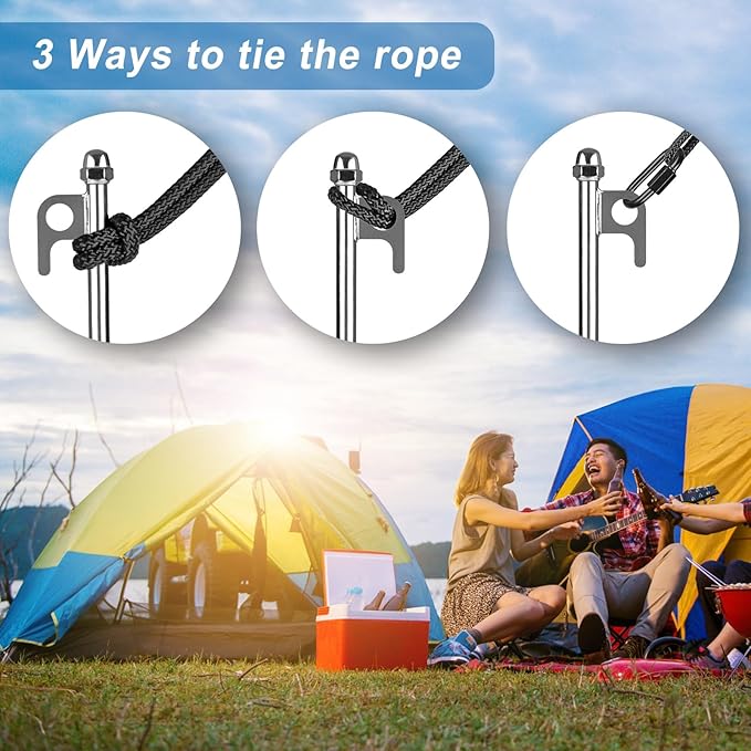 12 Inch Ground Anchors, 8 Pcs Heavy Duty Tent Stakes, Easy to Install and Reusable, for Camping