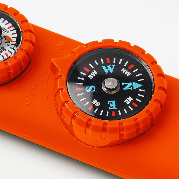 Multifunctional Survival Emergency Whistle for Kids with Compass Hiking Survival, Thermometer &
