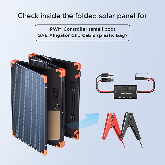 200 watt Portable Solar Panel with 20A PWM Controller,RV Essentials,12V Solar Battery Charger for