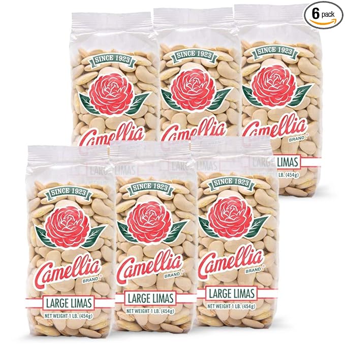 Camellia Brand Dried Large Lima Beans ??Premium White Butter Beans for Southern Cooking, Soups